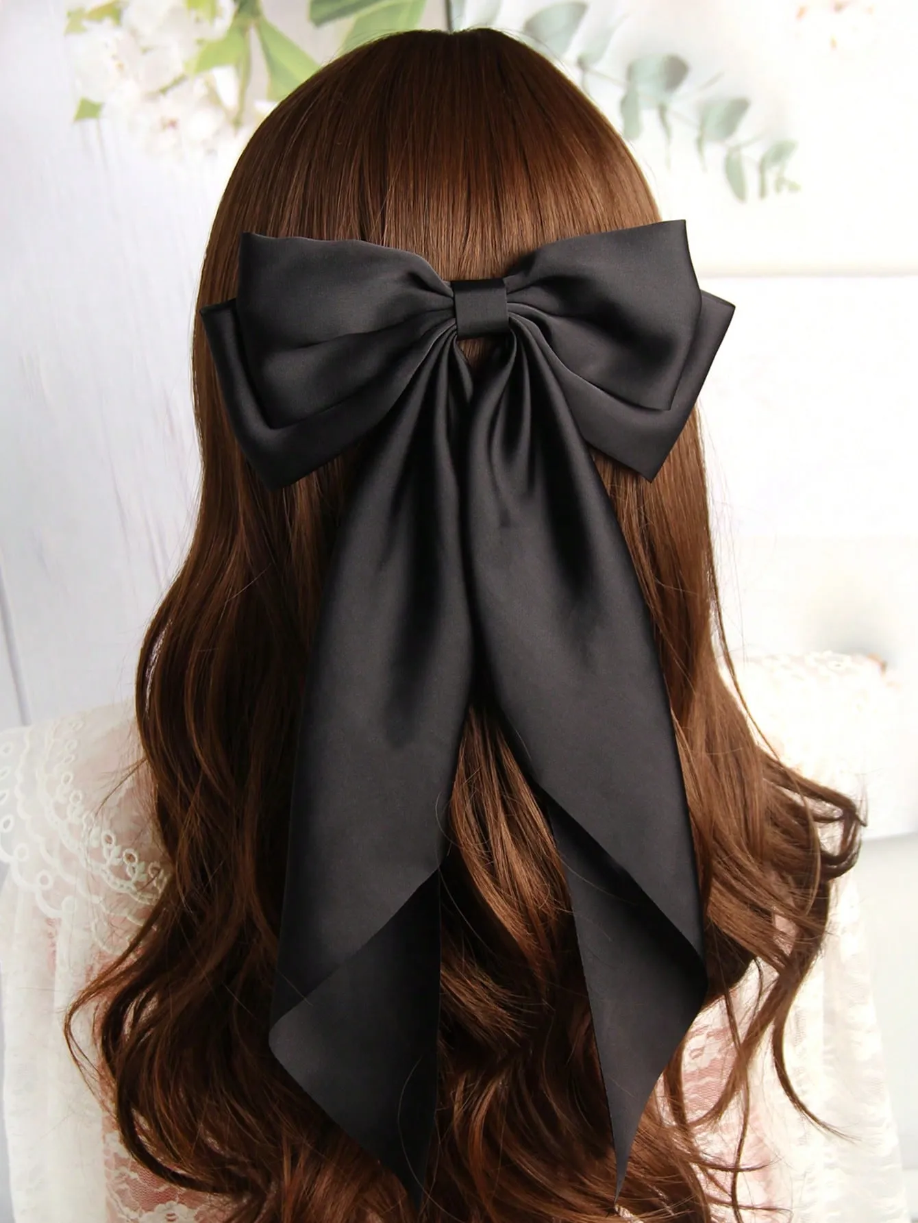 2pcs/Set Simple & Elegant Silky Bow Hair Clips For Women, Claw Clip & Barrette