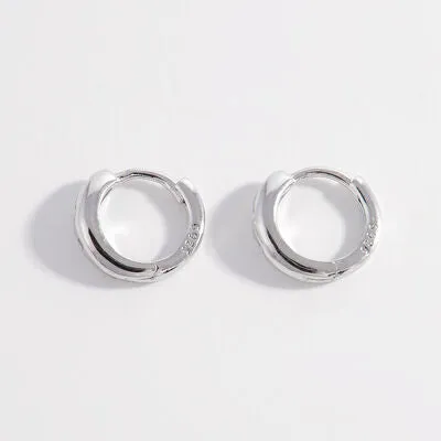 925 Sterling Silver Inlaid Zircon Huggie Earrings