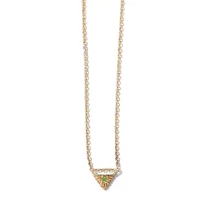 Aztec Necklace, Tsavorite Garnet, 9kt Yellow Gold
