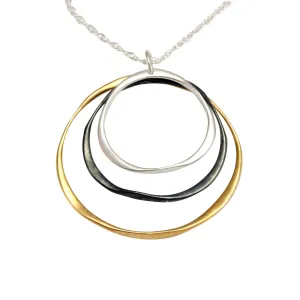 Banyan Three Tone Irregular Circles Necklace