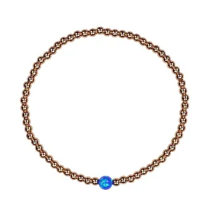 CANCUN (DARK BLUE) OPALITE BEADED ROSE GOLD BRACELET