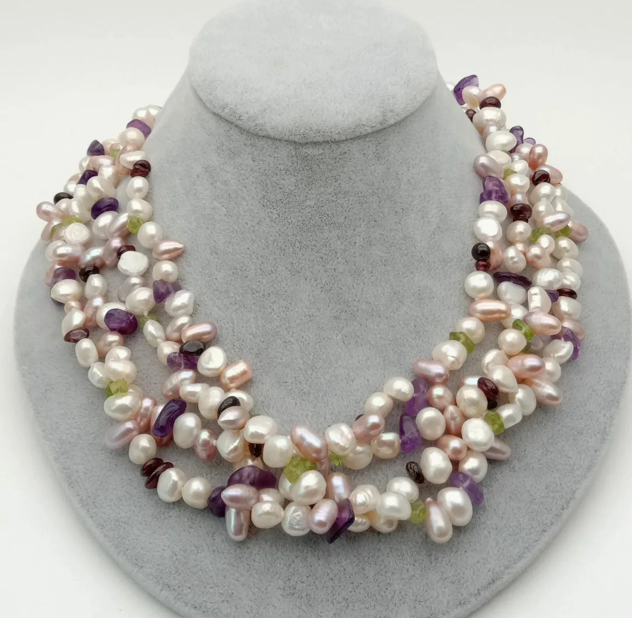 Cultured Pearl Prenite Necklace