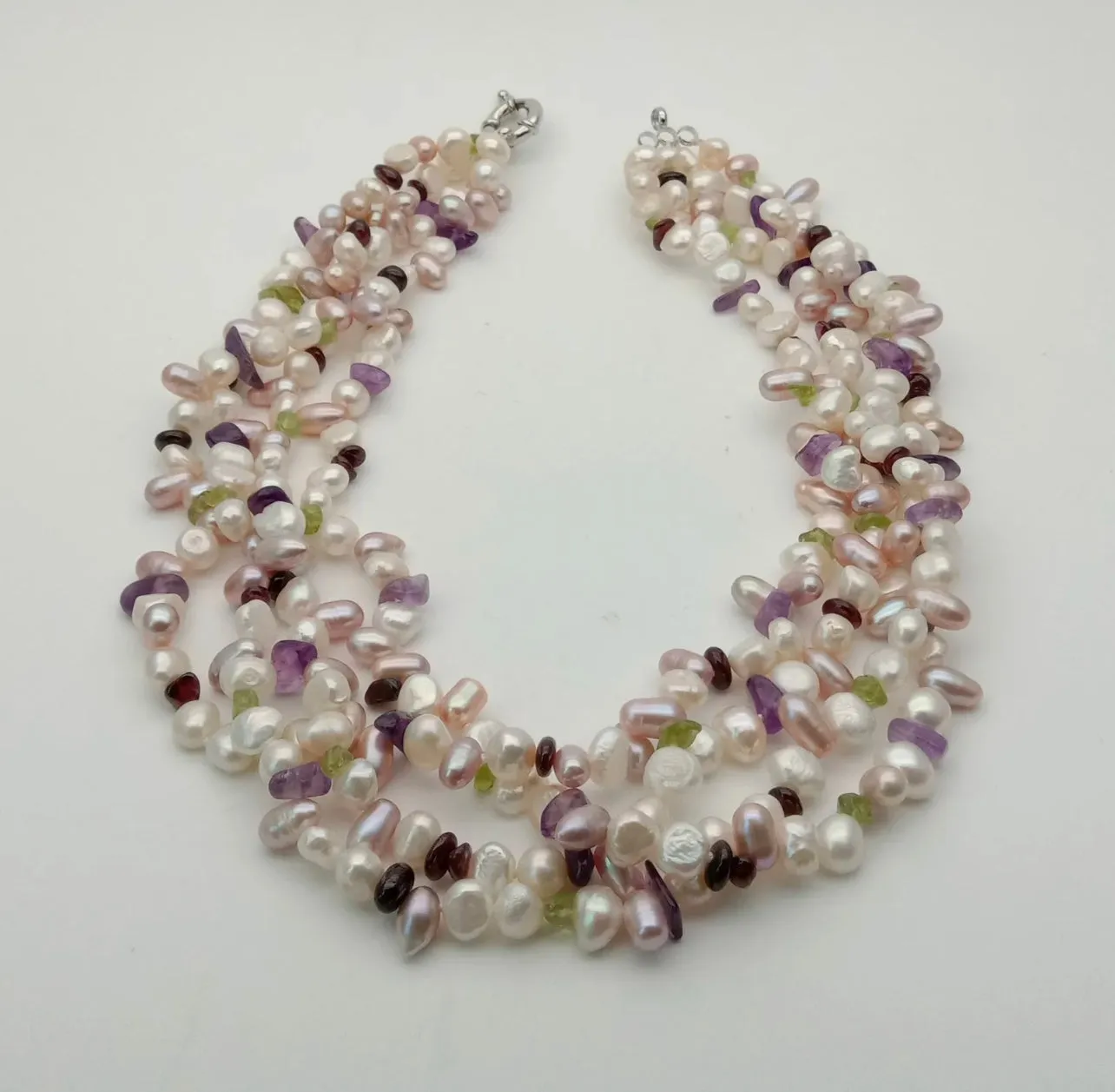 Cultured Pearl Prenite Necklace