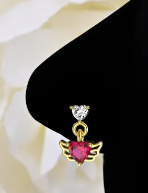 Dangle Nose Ring & Angel Wings Nose Piercing