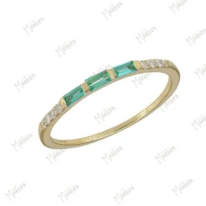Diamond & Emerald Band Ring 6