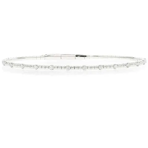 Diamond Flexible Gold Bangle Bracelet