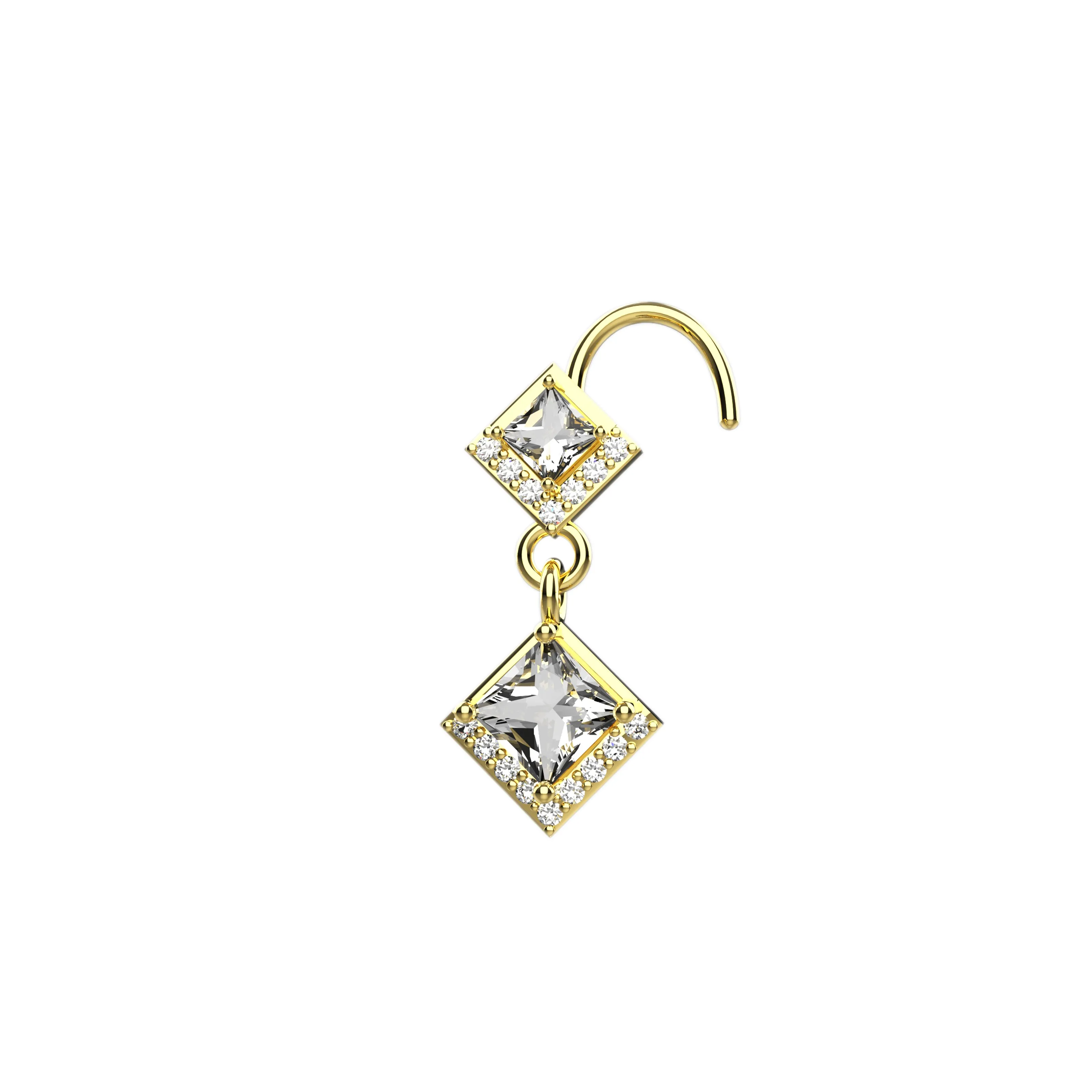 Elegant Diamond Nose Ring for Women – Gold Nose Stud Piercing