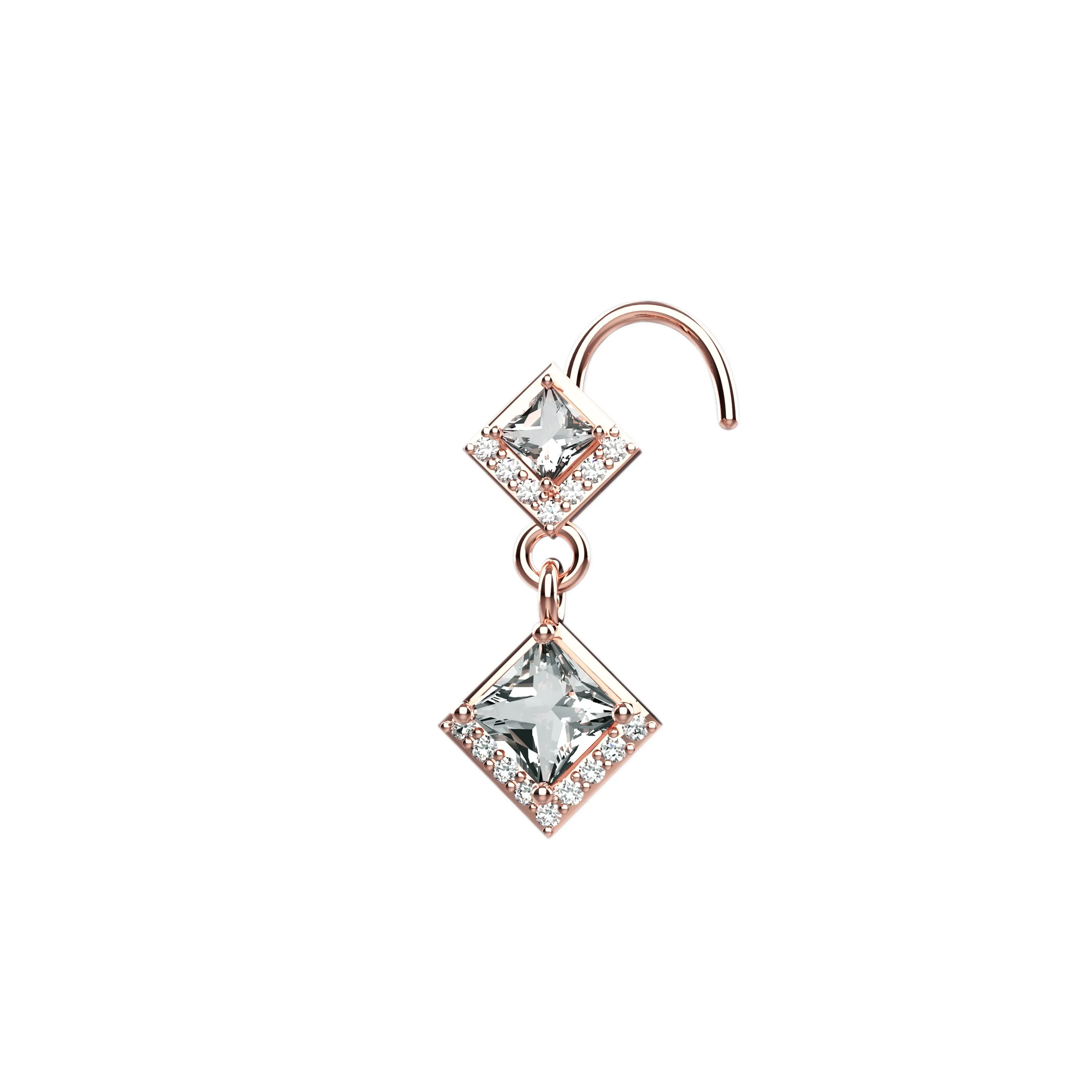 Elegant Diamond Nose Ring for Women – Gold Nose Stud Piercing