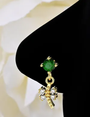 Elegant Gold Dangle Nose Ring – Dainty Piercing Jewelry for Women