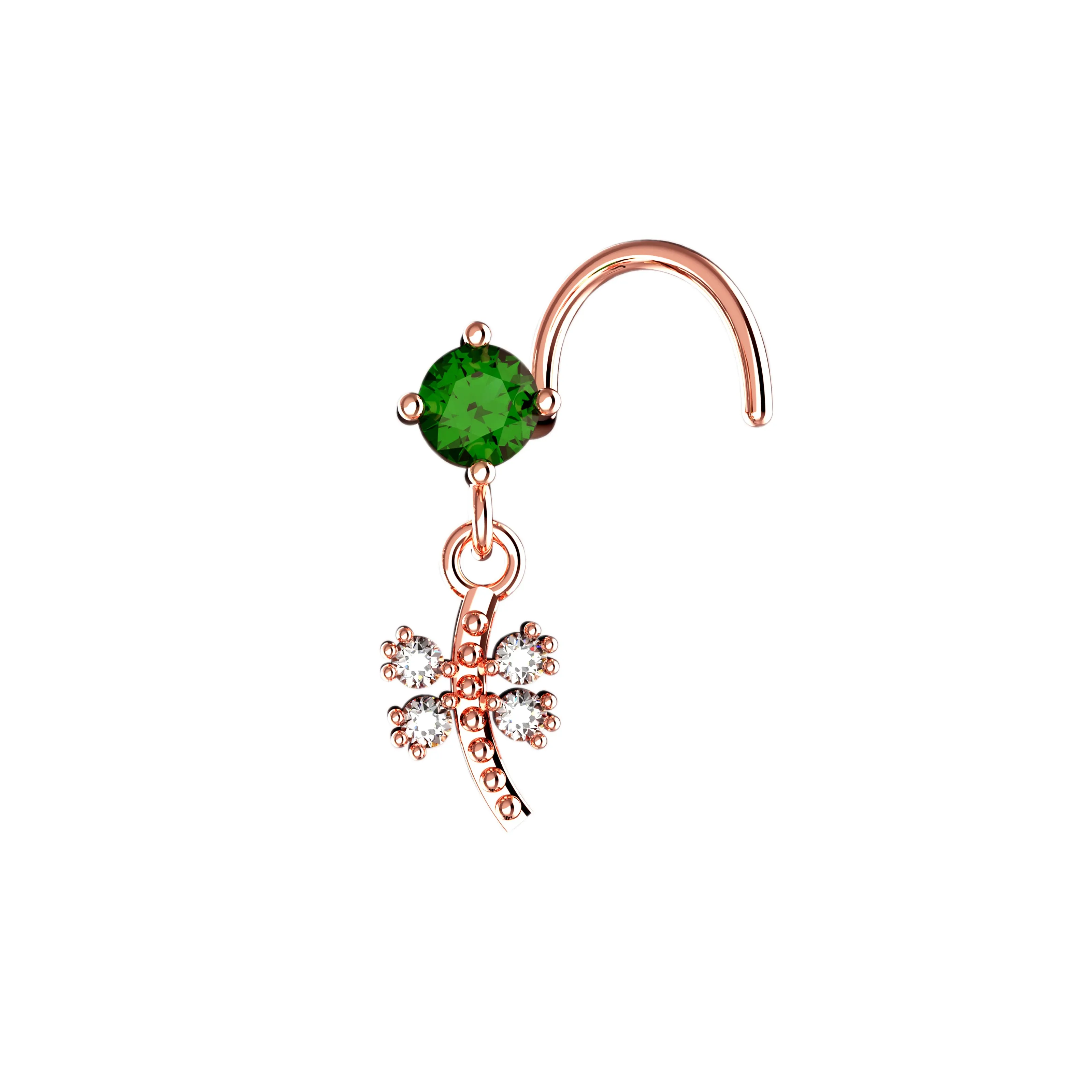 Elegant Gold Dangle Nose Ring – Dainty Piercing Jewelry for Women