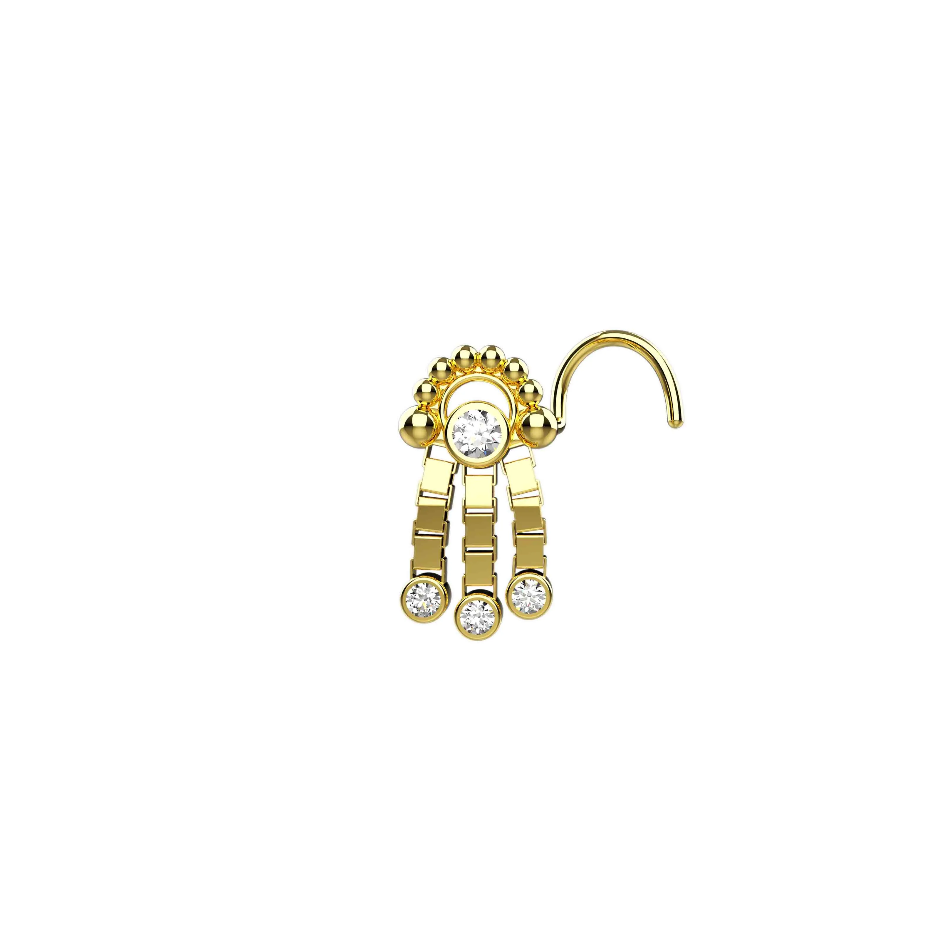 Elegant Gold Nose Screw – Secure & Stylish Piercing Jewelry