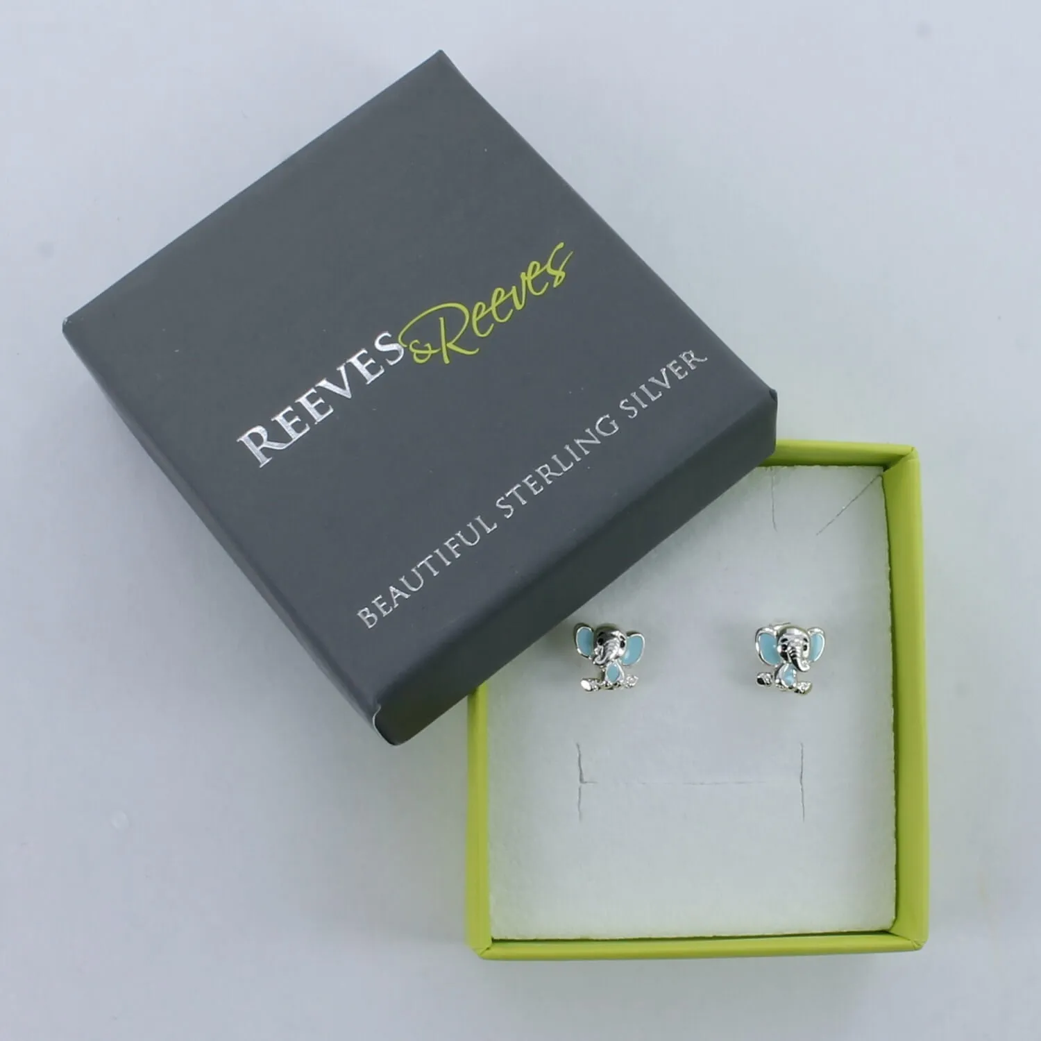 Enamel Elephant Stud Earrings