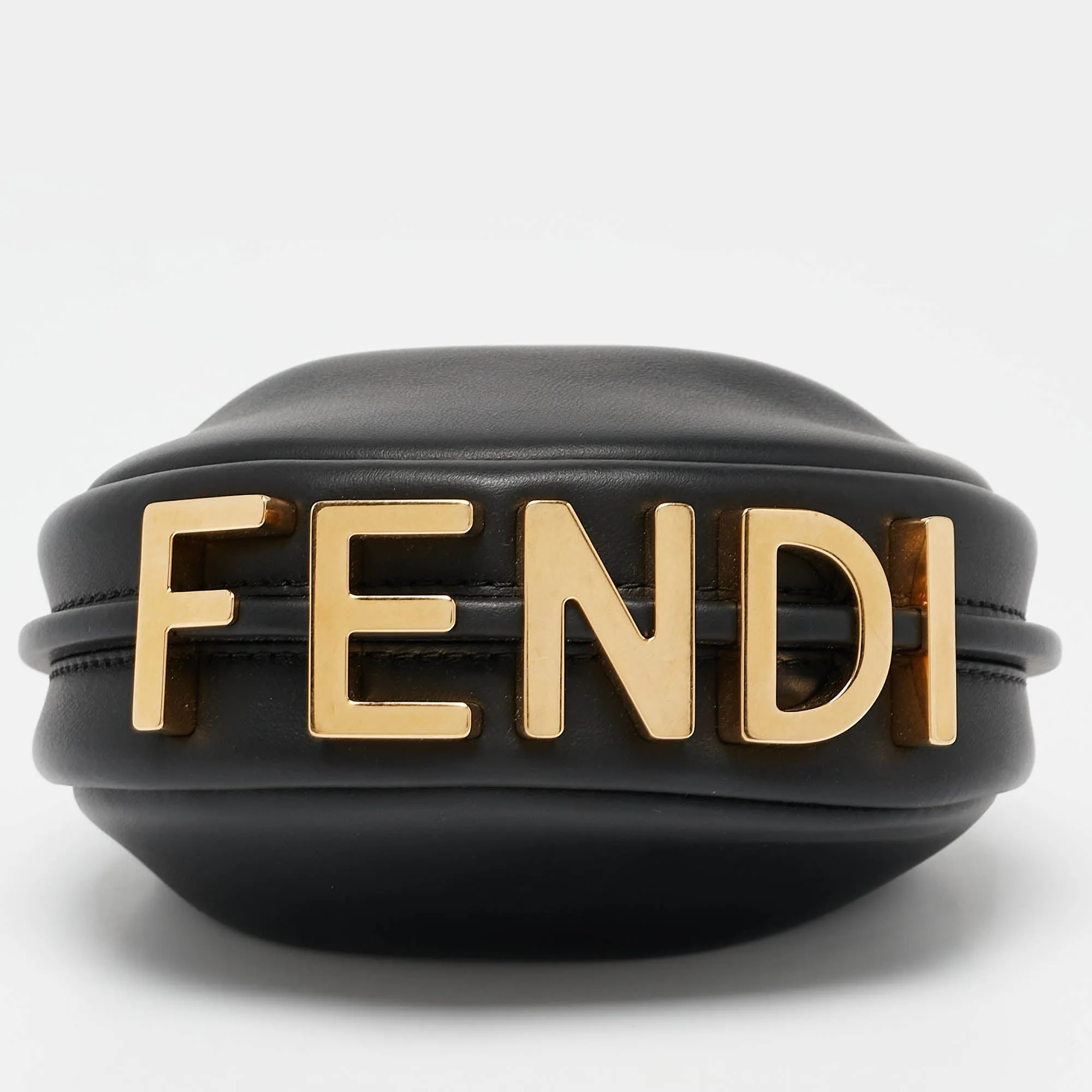 Fendi Black Leather Nano Fendigraphy Hobo