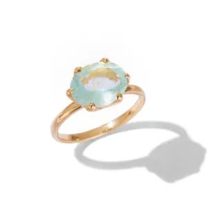 Gigi Ring, Aquamarine, 9kt Yellow Gold