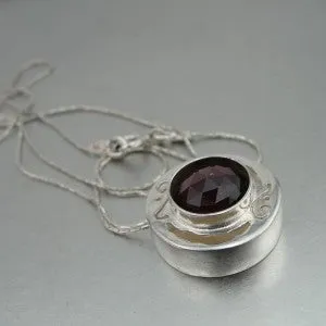 Hadar Designers Handmade Unique 925 Sterling Silver Red Garnet Pendant