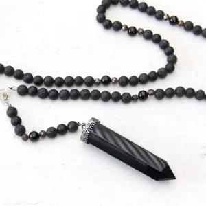 Handcrafted Prayer Beads - Black (Garnet, Agate)