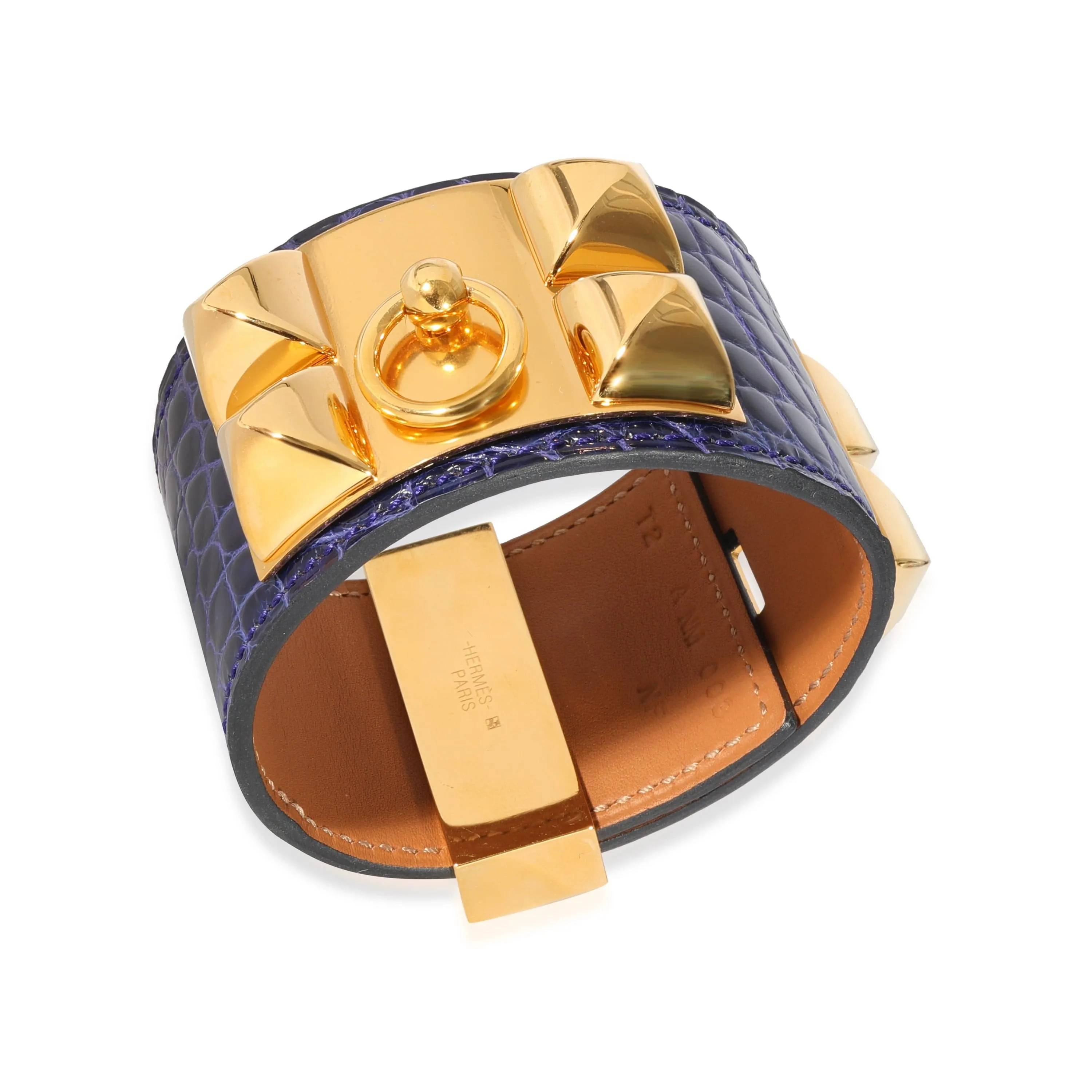 Hermès Collier De Chien Bracelet in  Purple Alligator