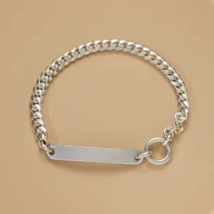 ID TAG SILVER BRACELET