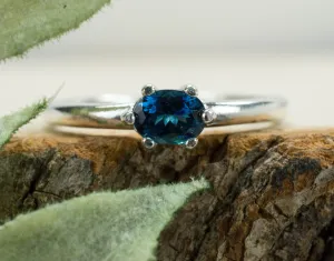 Indicolite Tourmaline Ring, Genuine Untreated Afghanistan Tourmaline