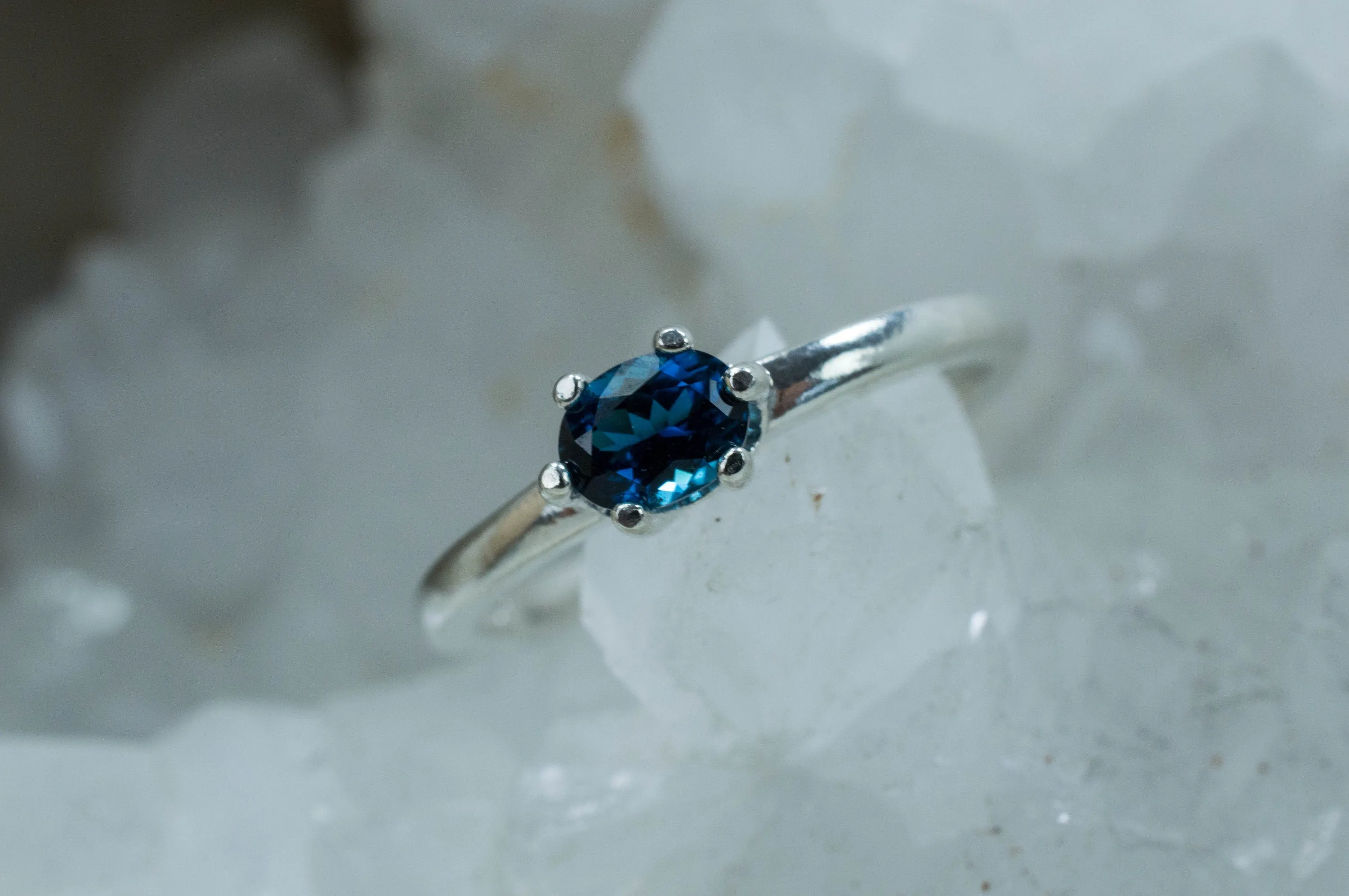 Indicolite Tourmaline Ring, Genuine Untreated Afghanistan Tourmaline