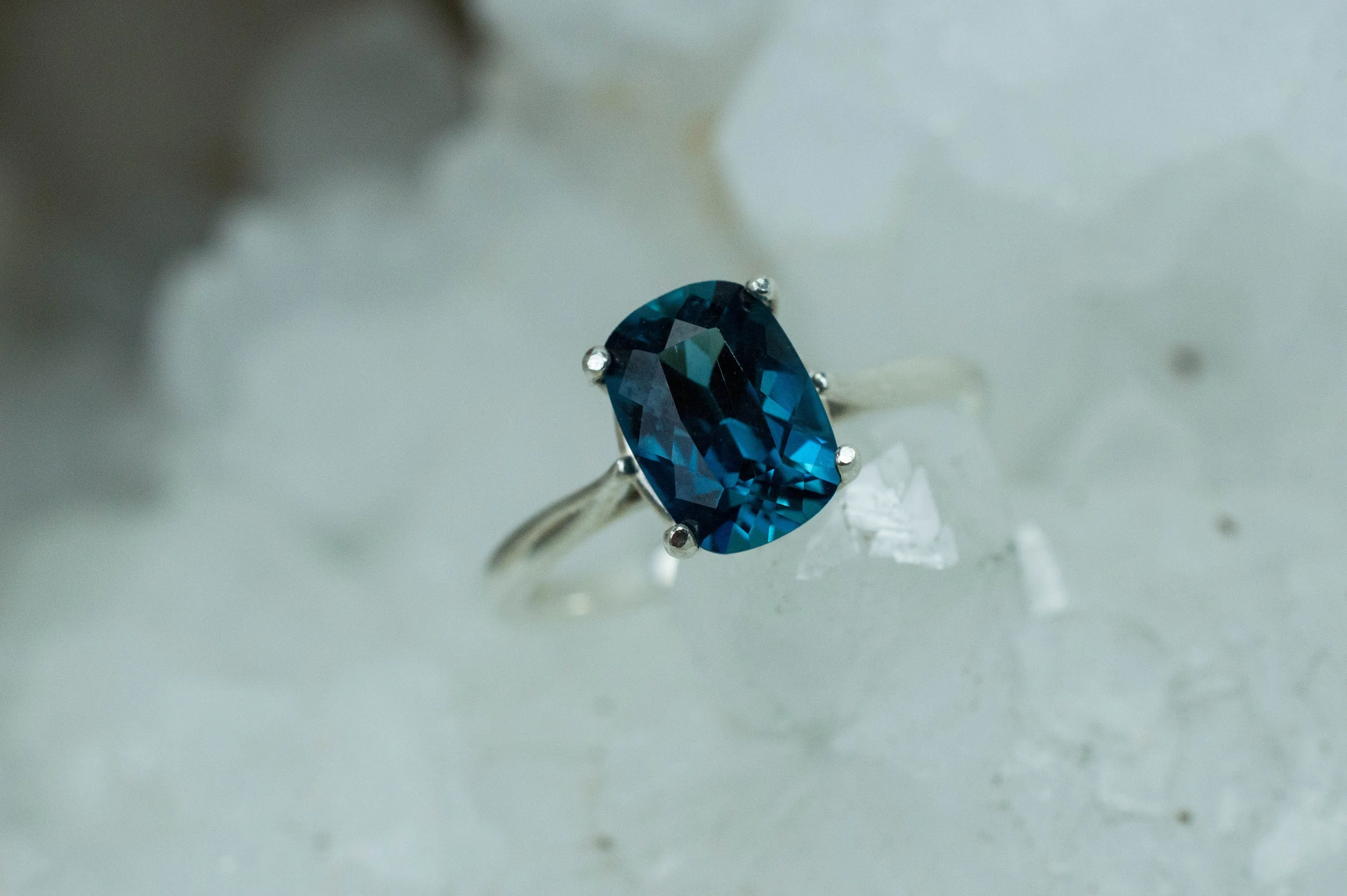 Indicolite Tourmaline Ring, Genuine Untreated Brazil Tourmaline; 1.640cts