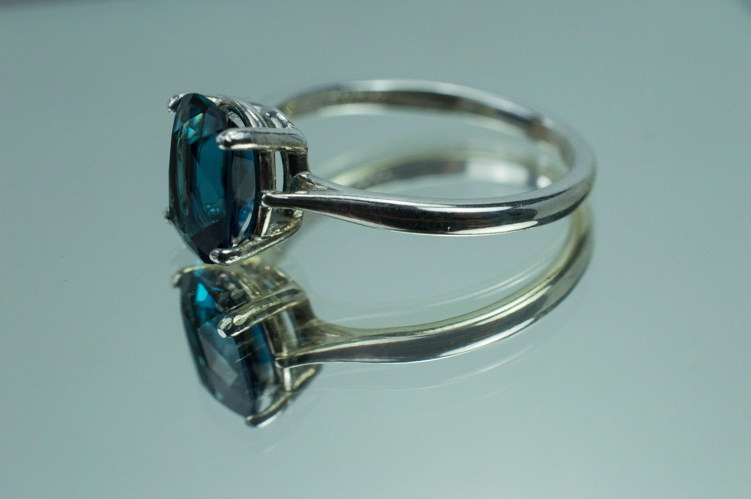 Indicolite Tourmaline Ring, Genuine Untreated Brazil Tourmaline; 1.640cts