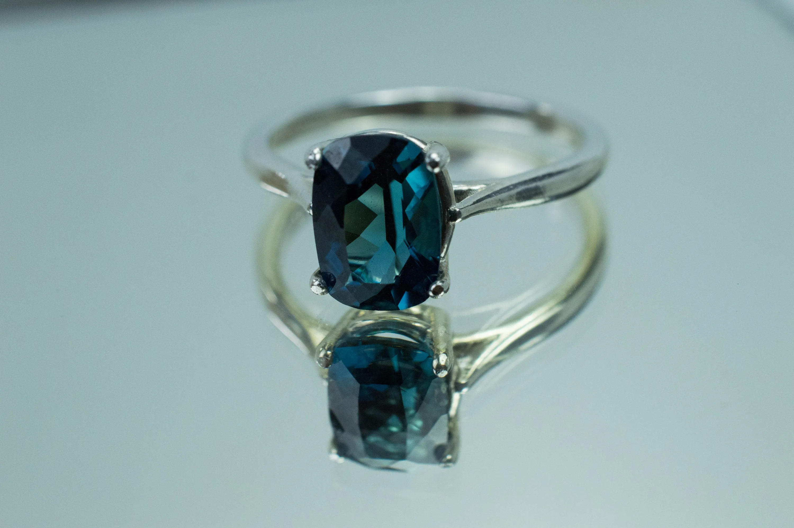 Indicolite Tourmaline Ring, Genuine Untreated Brazil Tourmaline; 1.640cts