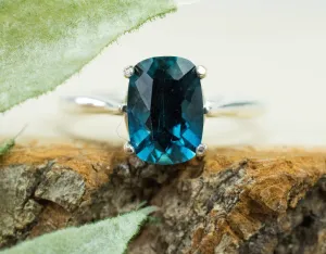 Indicolite Tourmaline Ring, Genuine Untreated Brazil Tourmaline; 1.640cts