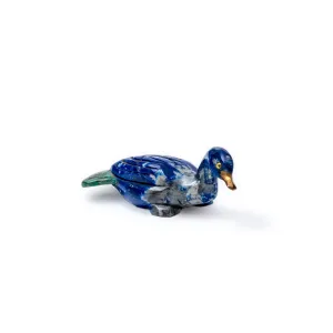 Lapis Lazuli Duck Figurine Size 2 | Artisan Carved Figurine | Made in Chile