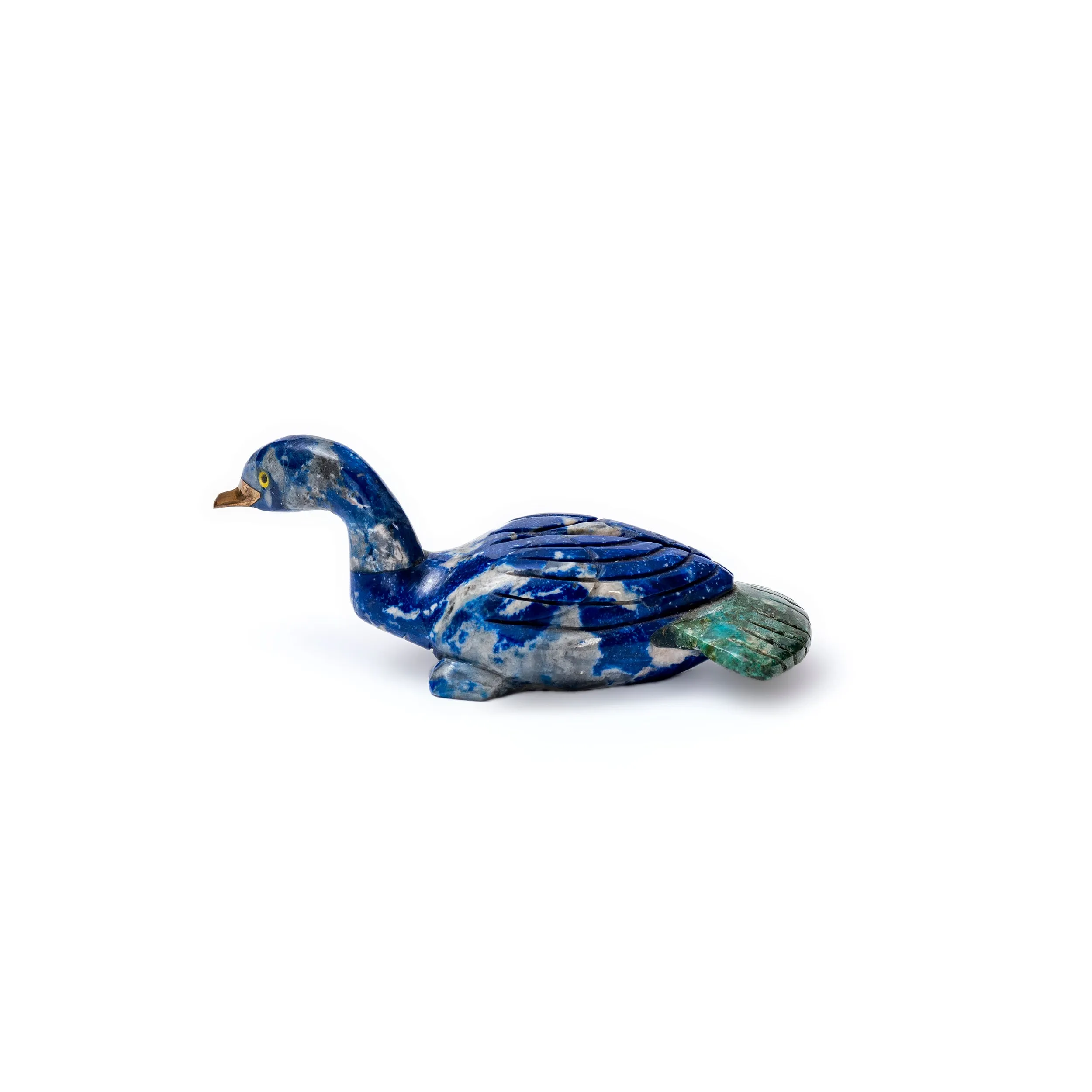 Lapis Lazuli Duck Figurine Size 2 | Artisan Carved Figurine | Made in Chile