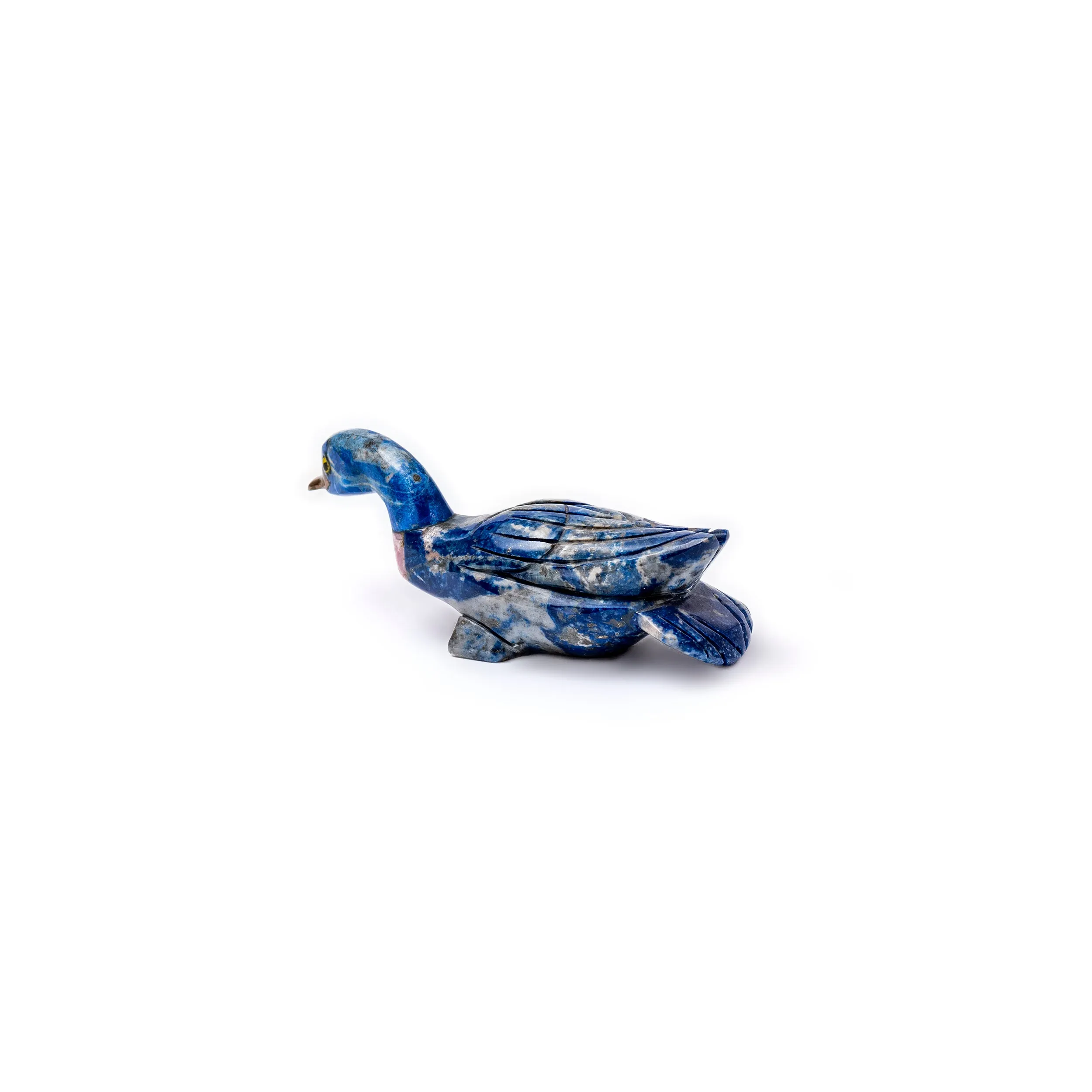 Lapis Lazuli Duck Figurine Size 2 | Artisan Carved Figurine | Made in Chile