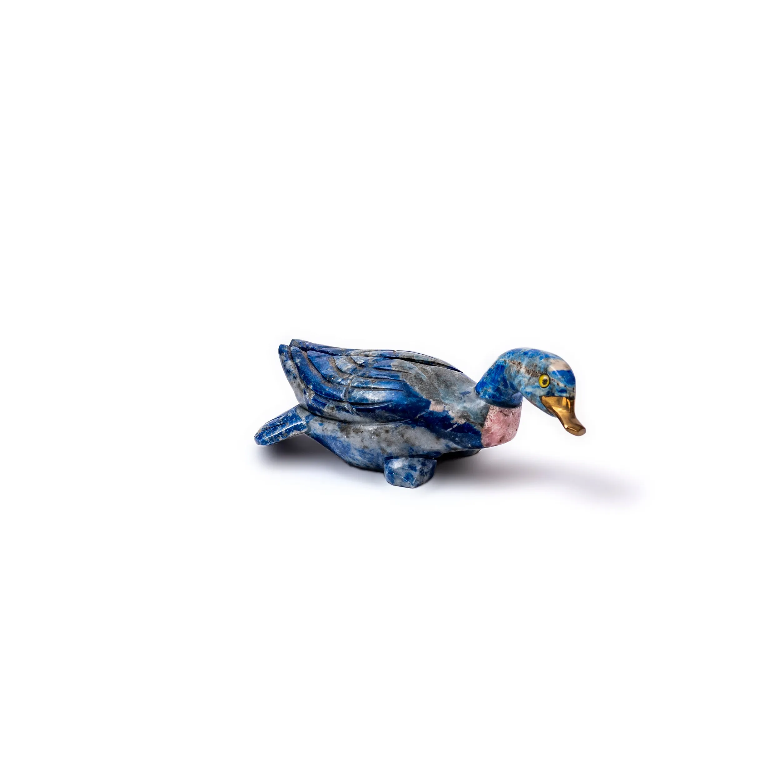 Lapis Lazuli Duck Figurine Size 2 | Artisan Carved Figurine | Made in Chile