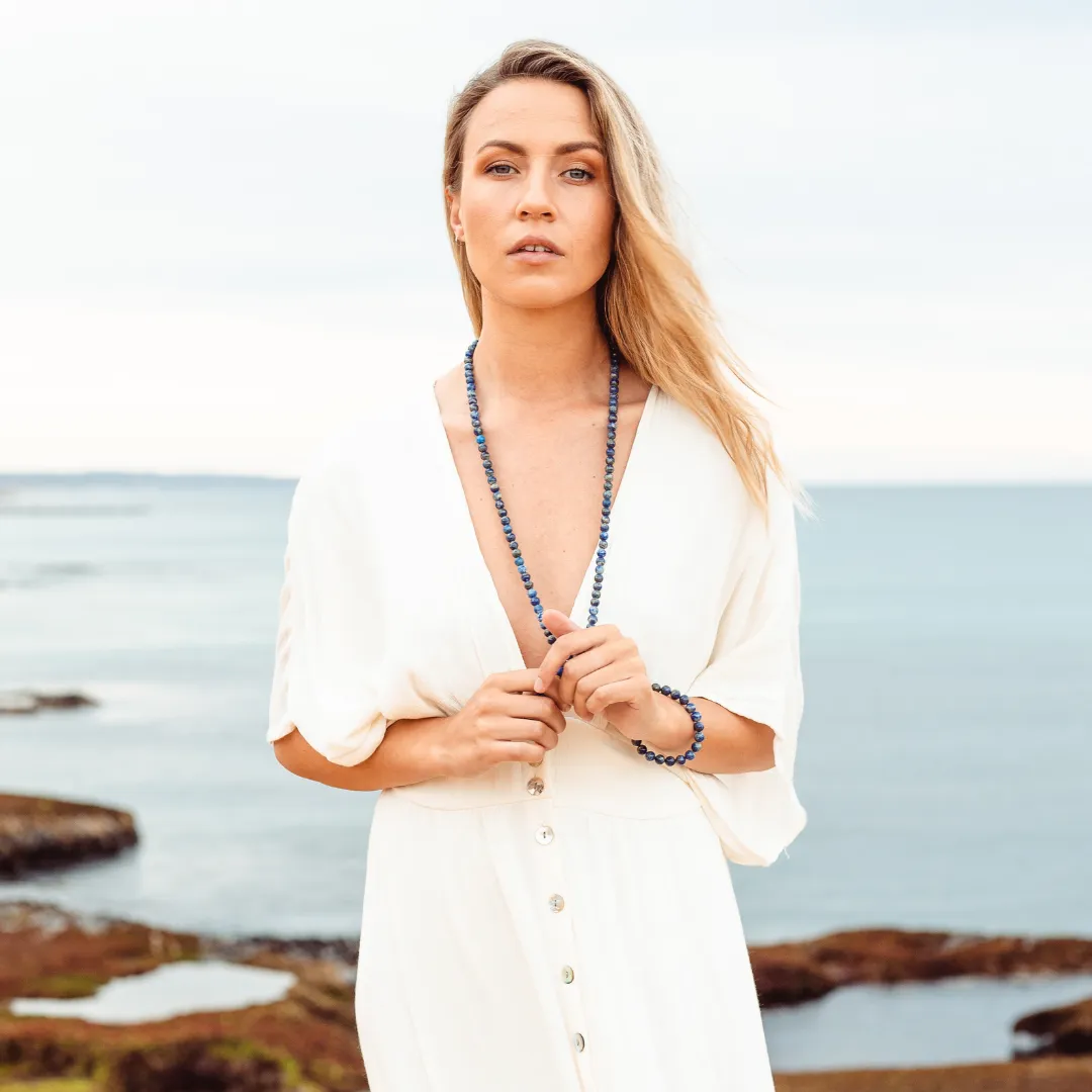 Lapis Lazuli Mala Bead Necklace