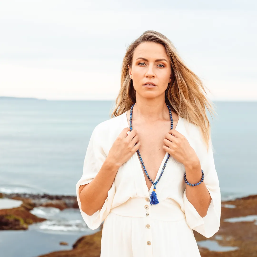 Lapis Lazuli Mala Bead Necklace