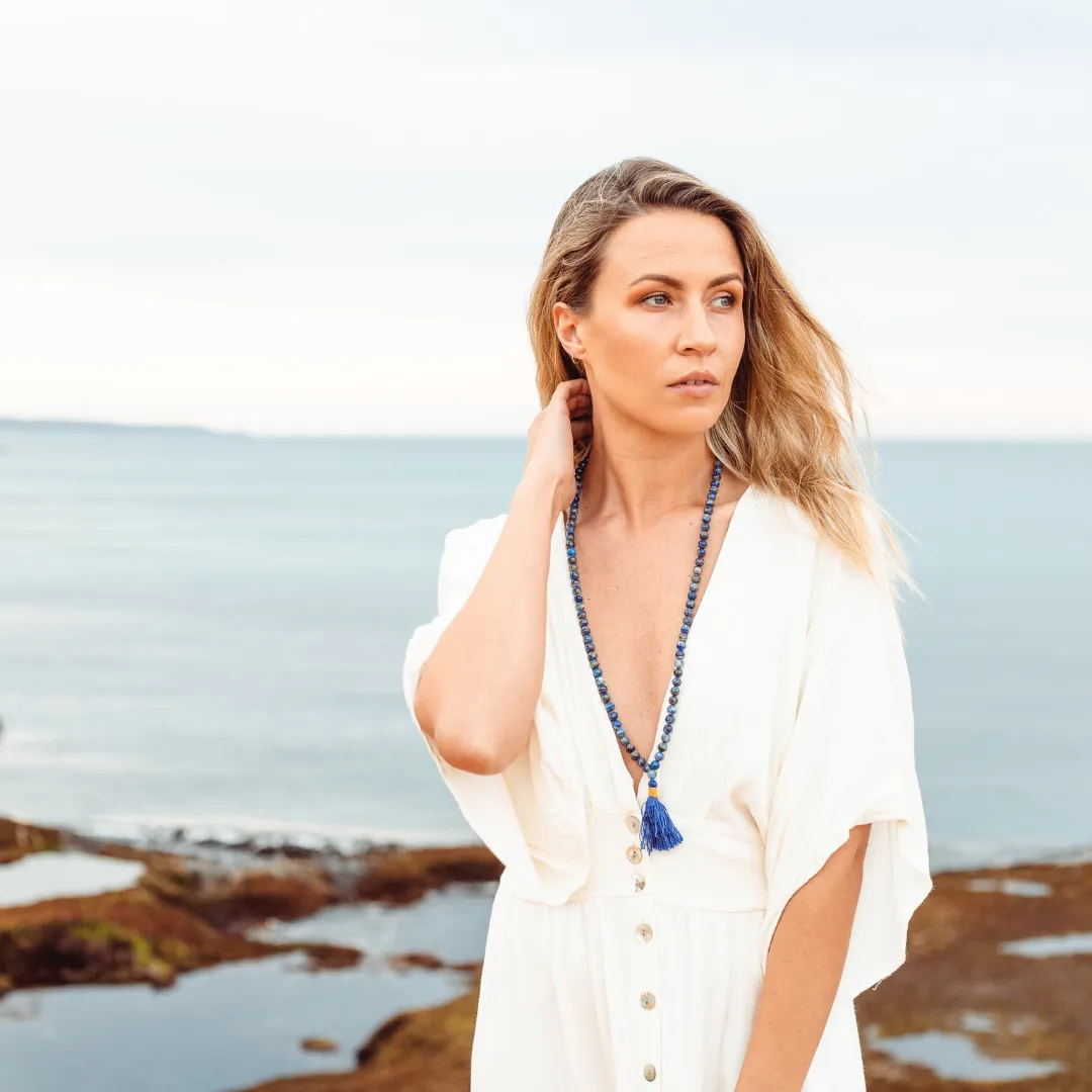 Lapis Lazuli Mala Bead Necklace