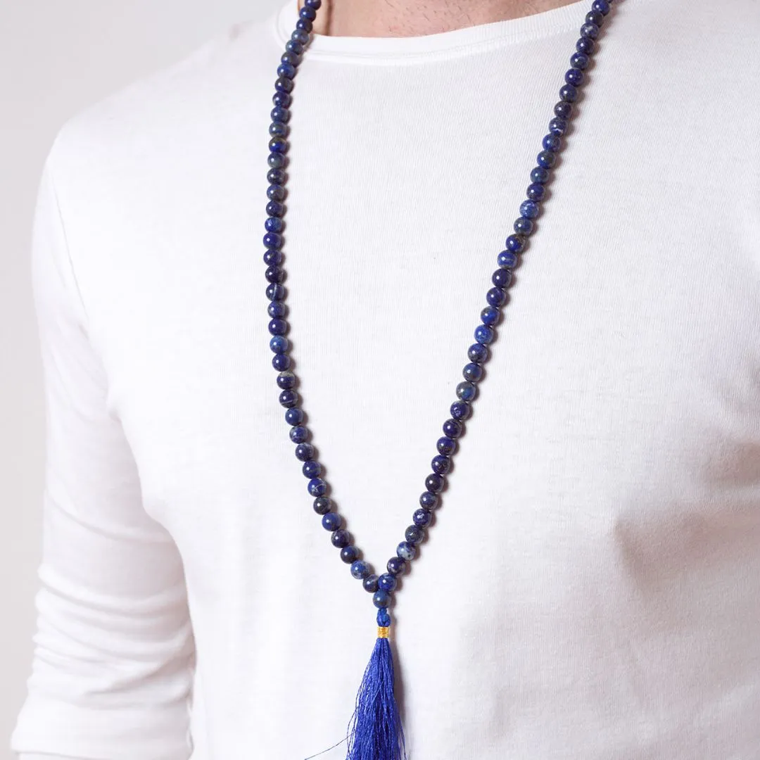 Lapis Lazuli Mala Bead Necklace