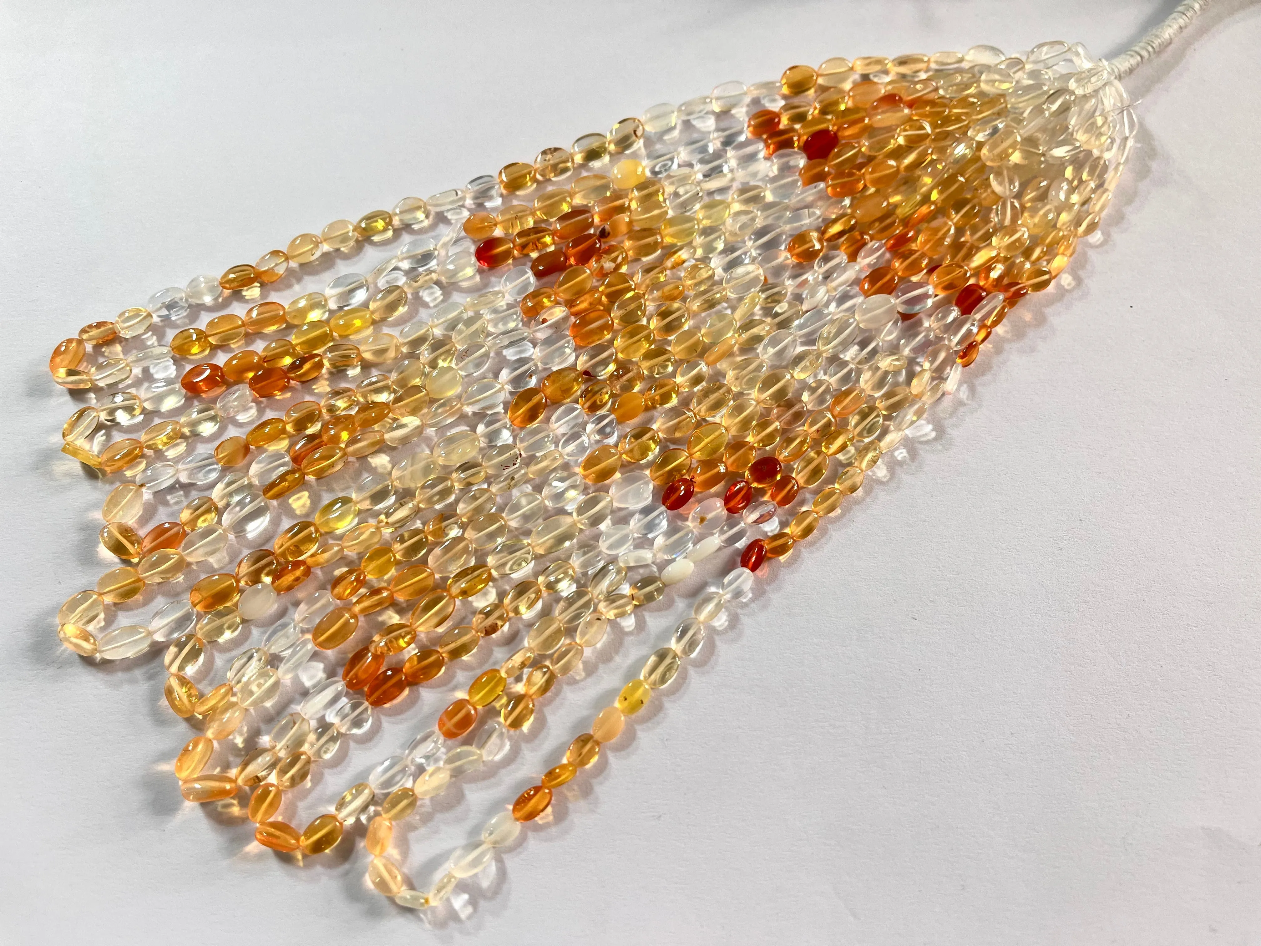 Natural Mexican Opal Smooth Oval Beads
