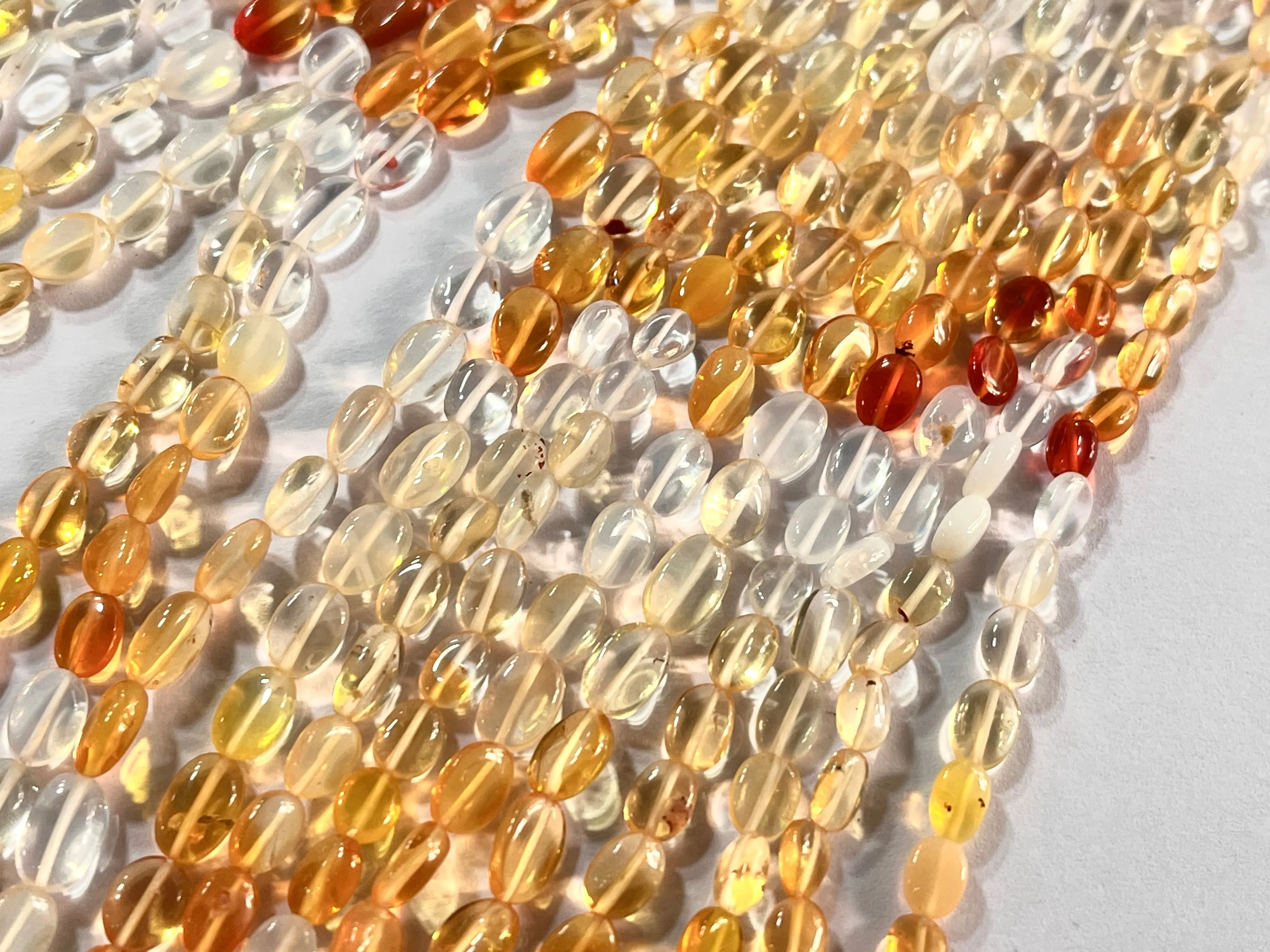 Natural Mexican Opal Smooth Oval Beads