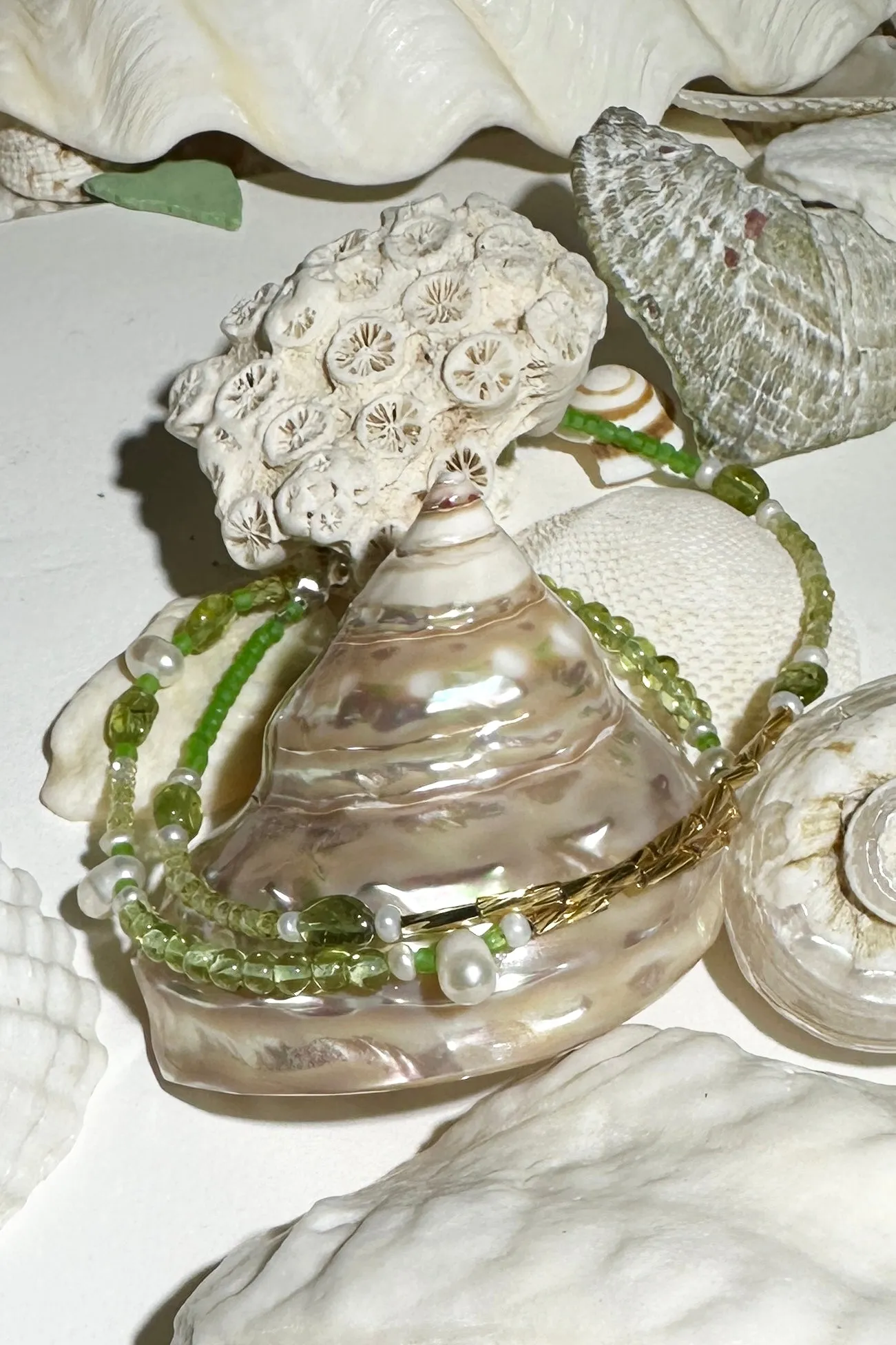 Necklace Pearl Cay Peridot Gold