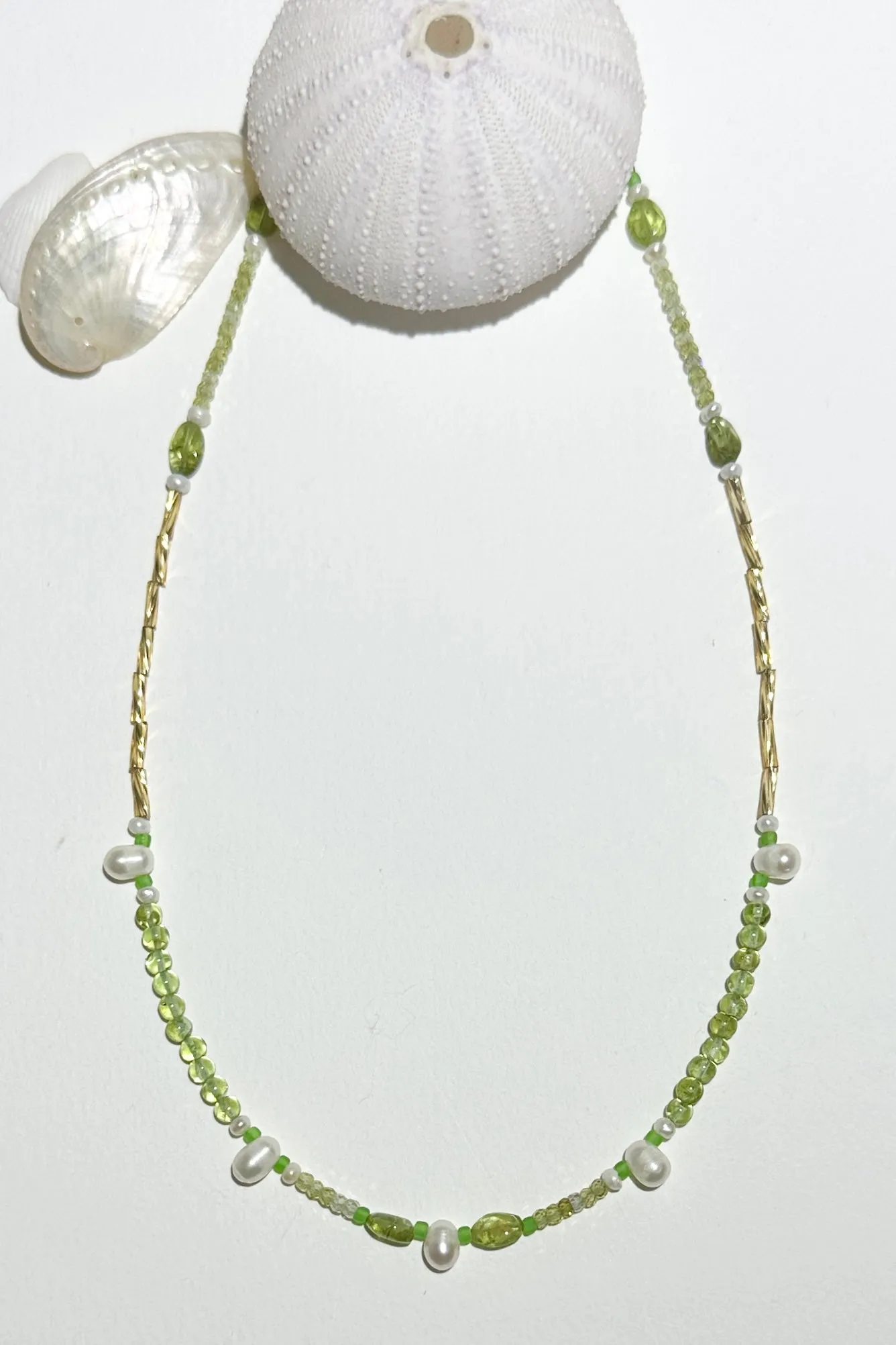 Necklace Pearl Cay Peridot Gold