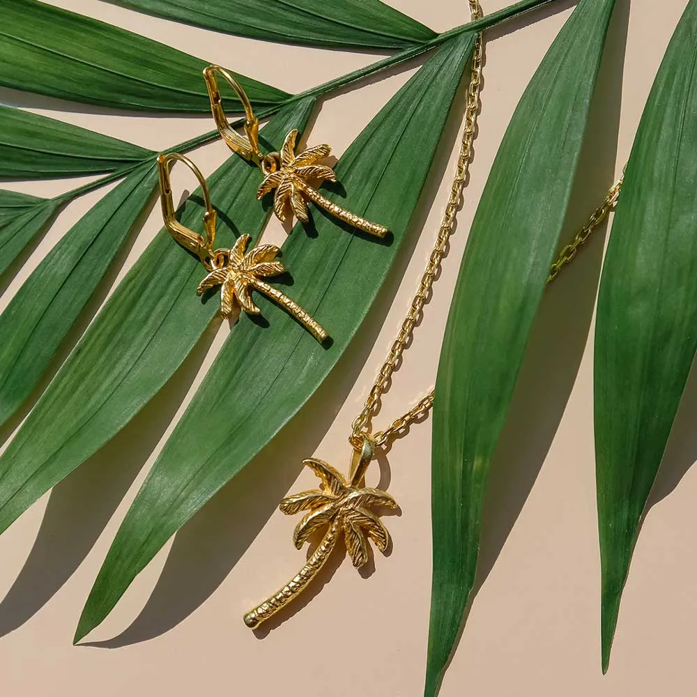 Oasis Palm Earrings - Gold