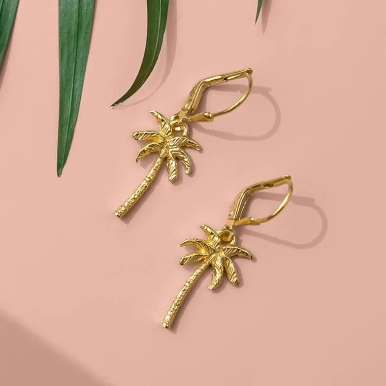 Oasis Palm Earrings - Gold