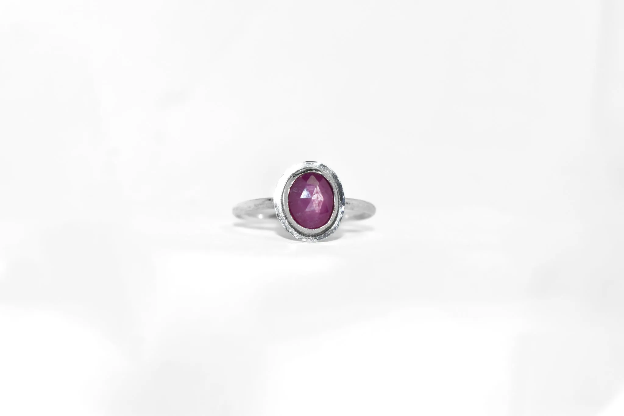 One of a Kind | Handmade Sterling Silver Rosecut Pink Star Sapphire Ring Size 7.5