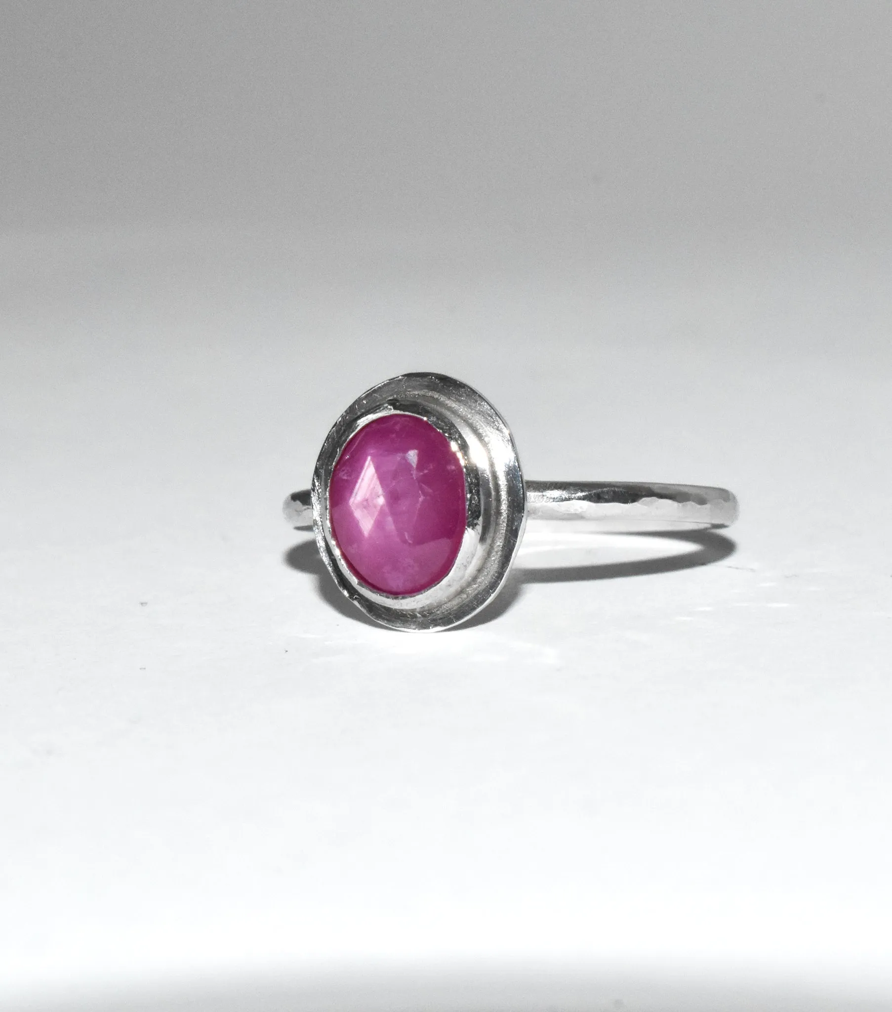 One of a Kind | Handmade Sterling Silver Rosecut Pink Star Sapphire Ring Size 7.5