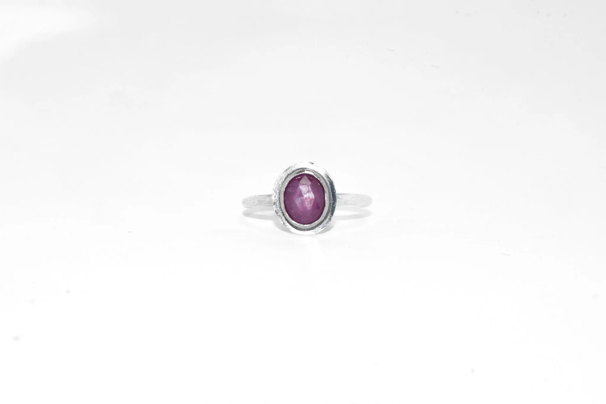 One of a Kind | Handmade Sterling Silver Rosecut Pink Star Sapphire Ring Size 7.5