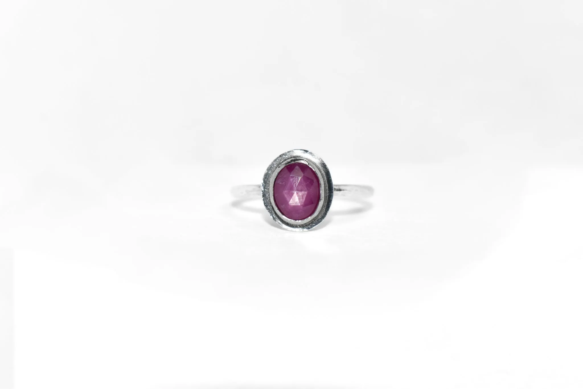 One of a Kind | Handmade Sterling Silver Rosecut Pink Star Sapphire Ring Size 7.5