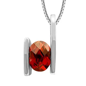 Silver Garnet Pendant
