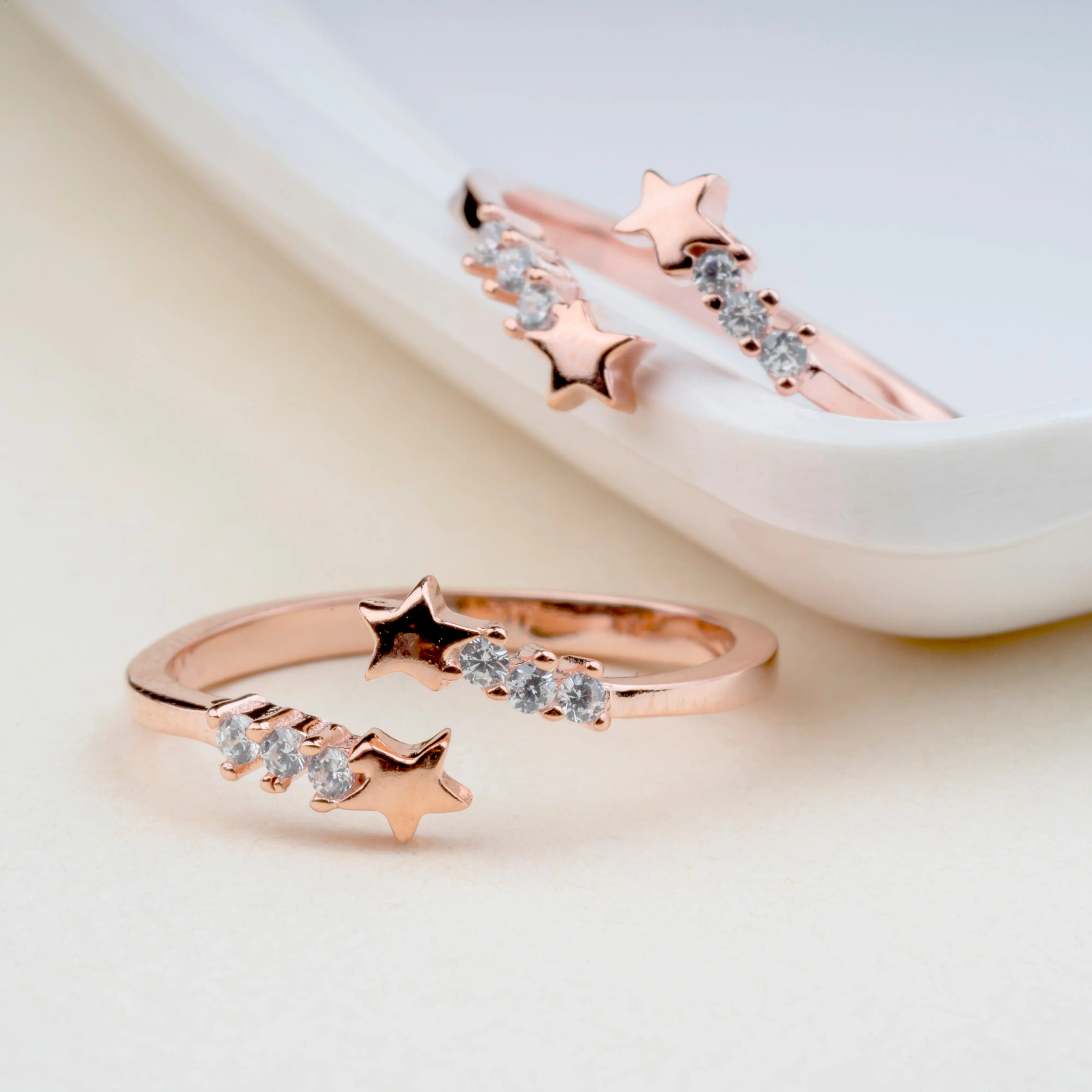 Silver Rose Star Toe Ring