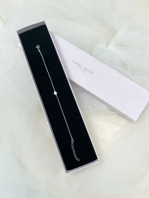 Sterling Silver Pear Stud Bracelet