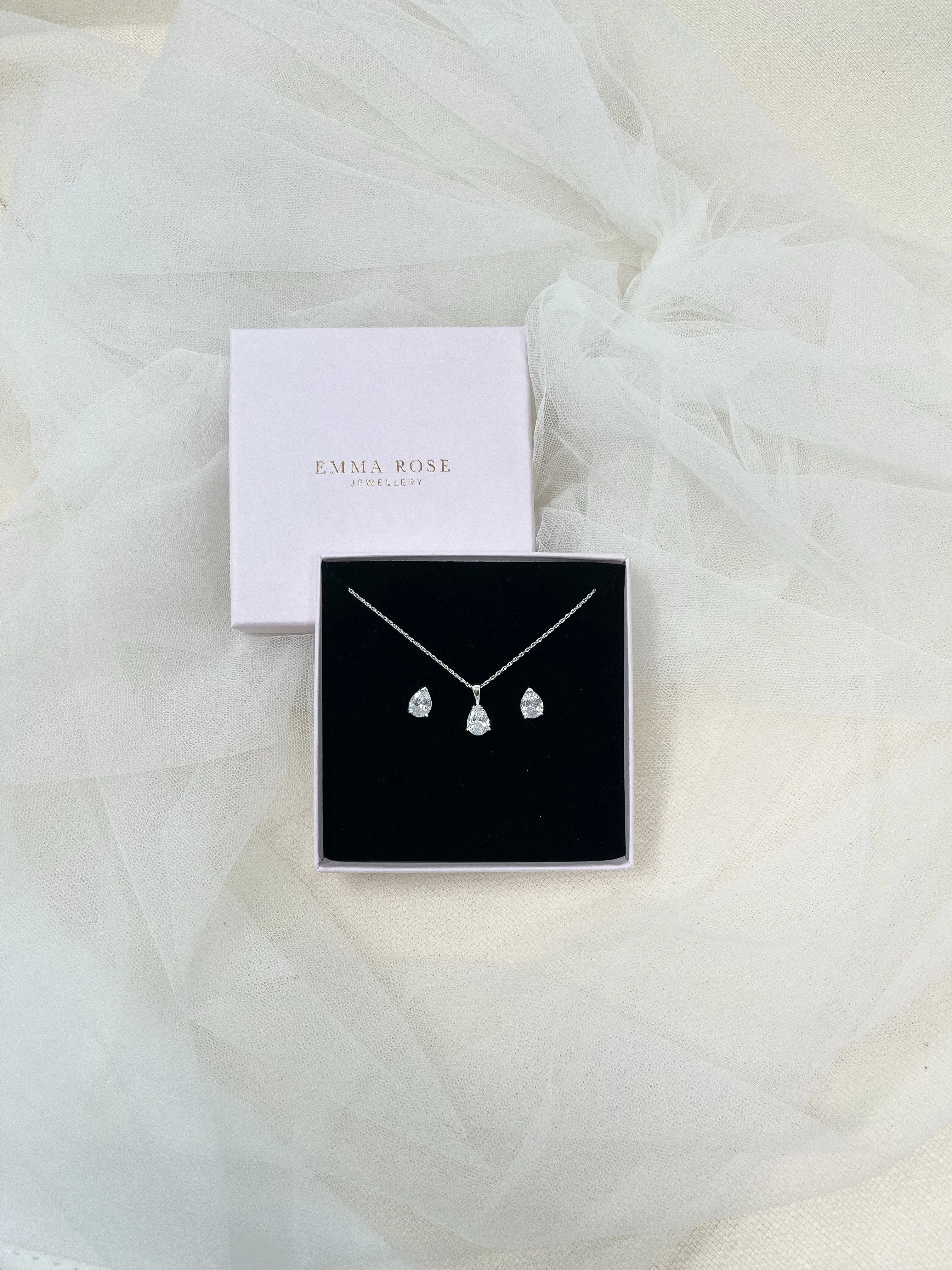 Sterling Silver Pear Stud Bracelet